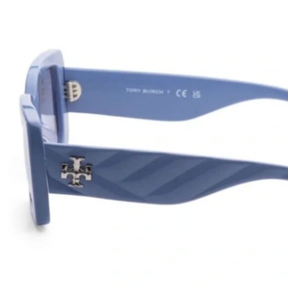 NEW Tory Burch Blue Rectangular Sunglasses - Picture 2 of 5
